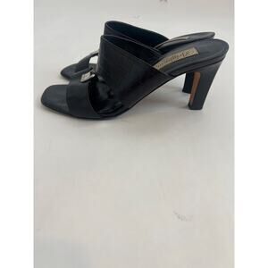 BRIGHTON RYAN WOMENS MULES CROCODILE PRINT PATTERN BLACK SIZE 8 MADE IN ITALY